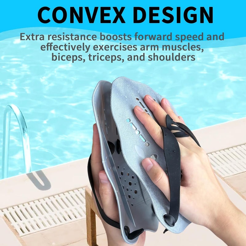 MCSDFN 2 Pcs Swim Hand Paddles, Swim Paddles with Adjustable Straps for Lap Swimming Training Hand Paddles for Novice and Professional Use - Image 3